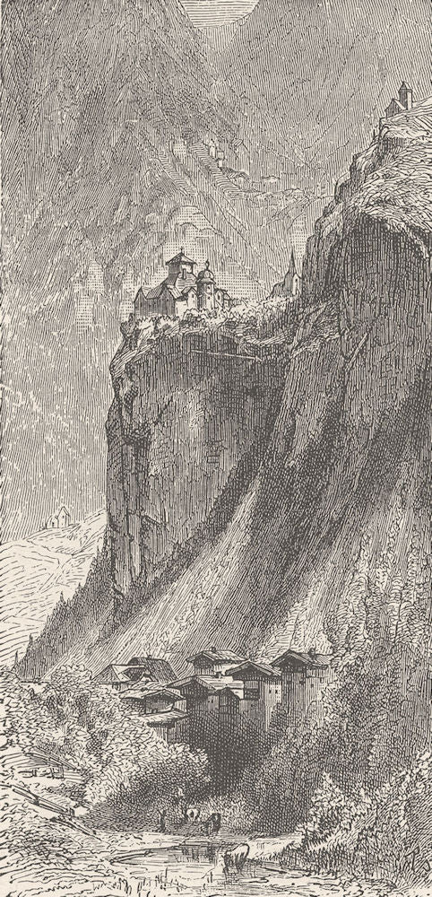 SWITZERLAND. Ortenstein 1903 old antique vintage print picture